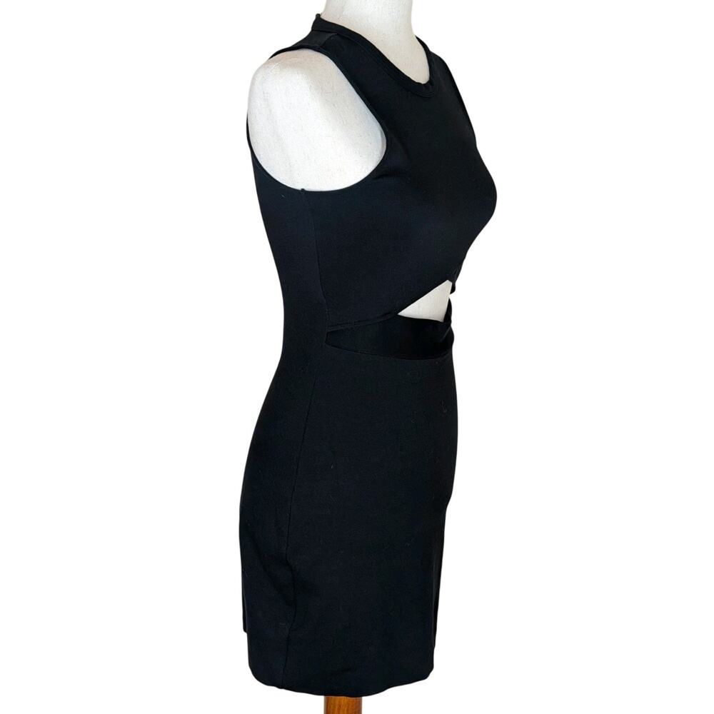 Mini BodyCon Dress Black Sleeveless Cutout Express Size 0 - Picture 4 of 10